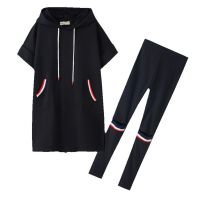 【CW】 Women 39;s 2 Two Piece Set 2022 Summer New Slim Fashion Short Sleeve Hooded Sweater Leisure Sweat Suit For Women Tracksuit Clothes