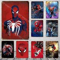 Vintage Comics Art โปสเตอร์ Retro Spider Man โลหะแผ่นดีบุกป้ายสำหรับส่วนบุคคล Man Cave Home Gamer แผ่นตกแต่งห้อง