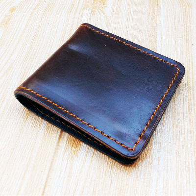 รวมพลคนรัก Handmade Leather Wallet กระเป๋าสตางค์หนังแท้ 100% Cow Hide Leather Wallet แฮนด์เมด กระเป๋าใส่สตางค์ แบบ 2 พับสั้น