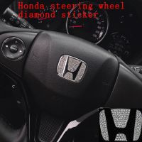 Auto parts Honda Steering Wheel Center Logo Diamond Emblem Car Stickers for Accord City Civic CR-V HR-V Jazz Odyssey Stream CR-Z