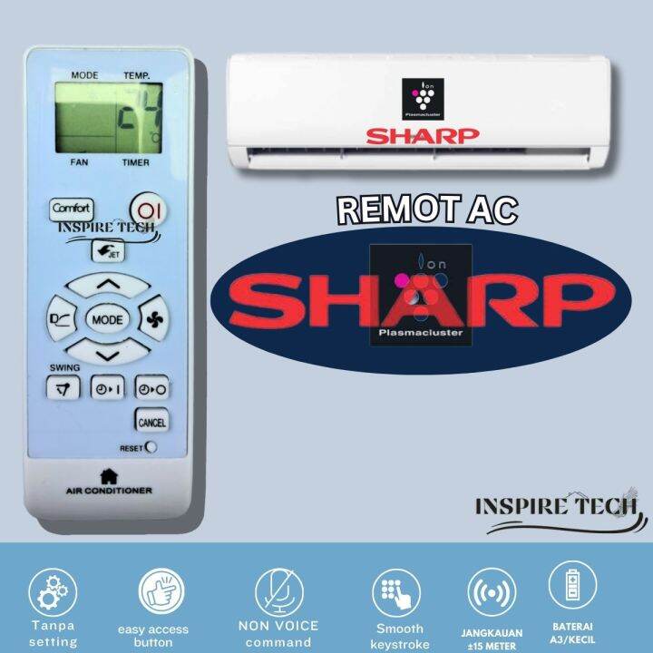 Remot Remote AC Sharp CRMCA907JBEZ R32 Langsung Pakai Lazada Indonesia