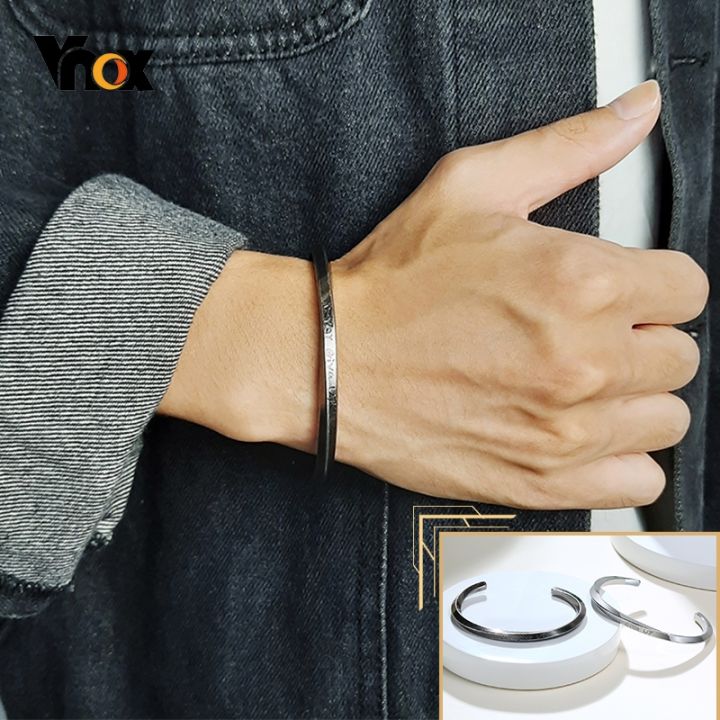 vnox-stylish-mobius-bangle-for-men-women-antique-stainless-steel-minimalist-twisted-metal-adjustable-casual-cuff-bracelet