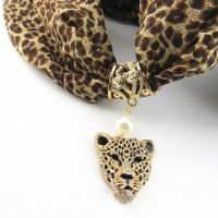 Fashion Brand New Women Long Chiffon Leopard Lady Scarf Necklace Pendant Jewelry Scarf