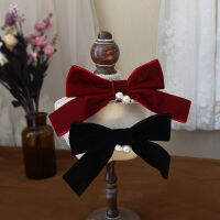 【cw】 Korean Autumn and Winter Velvet Black Bow Hairpin Bang Clip Duckbilled Headdress New French Female Hair Accessories ！