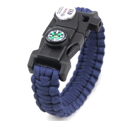 Outdoor Multifunctional Survival Paracord Braided Rope Men Camping Emergency Compass Whistle