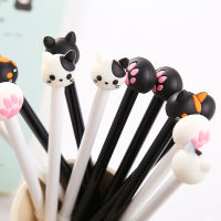 Sriwika Pen Black -cat ปากกาหมึกเจลสีดำ gel pen ปากกาหัวการ์ตูนแมวน่ารัก  แพค 4 ด้าม