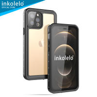 ซองกันน้ำ Inkolelo สำหรับ iPhone 12 Pro ฝาครอบป้องกันเต็มรูปแบบกันกระแทกสำหรับ iPhone 12 Pro 6,1นิ้ว (สีดำ + ใส)