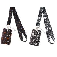 Halloween Cat Cartoon Neck Strap Lanyards for Key ID Card Gym Cell Phone Strap USB Badge Holder Rope Pendant Key Chain Gift