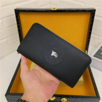 Original BurberyS Men S Wallet Bag Textured Leather Men S Clutch Fashion Men S Business Bag New Card Holder