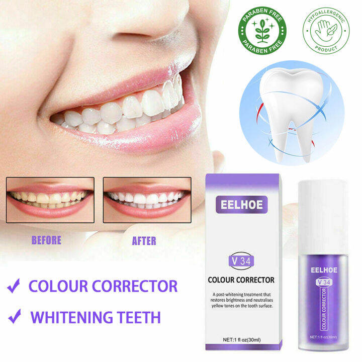 EELHOE V34 Colour Corrector Teeth Stains Removal Whitening Toothpaste ...