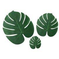 12pcs Artificial Tropical Palm Leaves for Hawaiian Summer Luau Jungle Party Decoration Wedding Party Table Runner Placemat Leaf