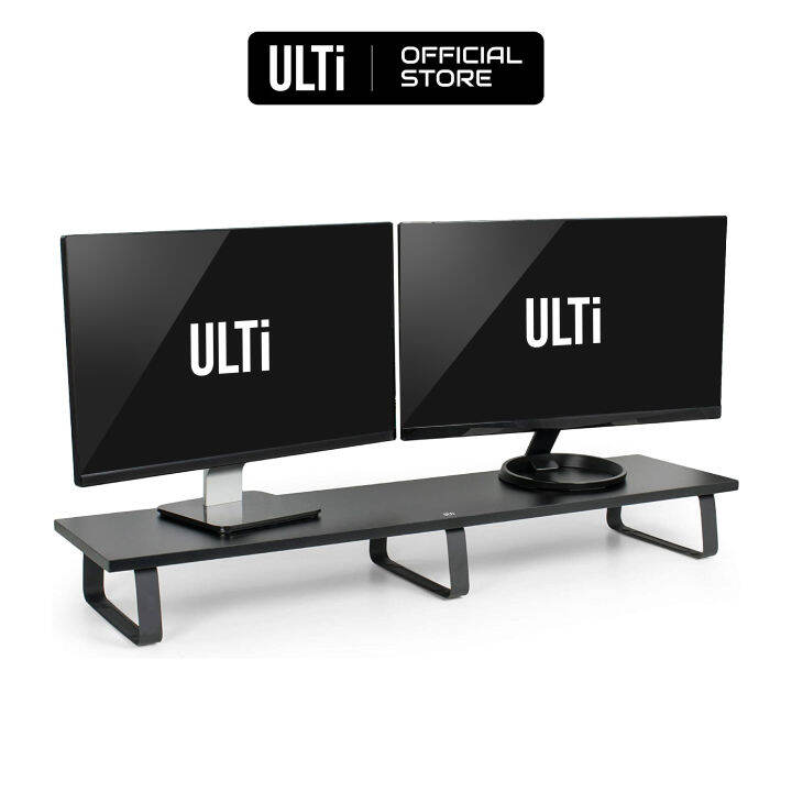 ULTi Extra Long Monitor Riser Stand, Wood & Steel Desktop, Ergonomic