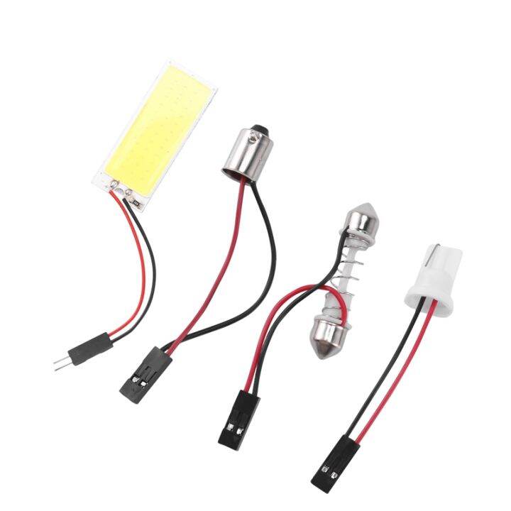 T10 501 W5W BA9S Festoon Dome Interior 36 LED COB Adapter Panel Light