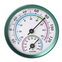 Round 2" in Diameter Thermometer 1 Pack Wireless Weather Hygrometer Car Table No Battery Required Green Humidity Monitor