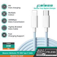 FELESS สายชาร์จถัก Macaron Multicolor PD 20W ความยาว 1.5M สายชาร์จ Type C แบบเร็ว สำหรับ iPhone ทุกรุ่น