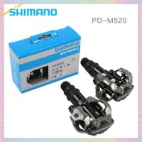 PD บันไดล็อค M520จักรยานเสือภูเขาล็อคด้วยตนเองพร้อม PD22ล็อค SH51ใหม่เอี่ยม PD M520 SPD Clipless ที่เหยียบ MTB + Cleats สีดำแป้นเหยียบจักรยานเสือภูเขา