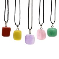 Natural Healing Irregular Tumble Stone Necklace Reiki Mineral Rose Quartz Tiger Eye Pendants for Women Men Jewelry Making Gifts