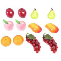 12 Pcs Decorative Lifelike Realistic Artificial Fake Fruit Decor,Home Kitchen Wedding Party Festival Autumn Thanksgiving Decoration