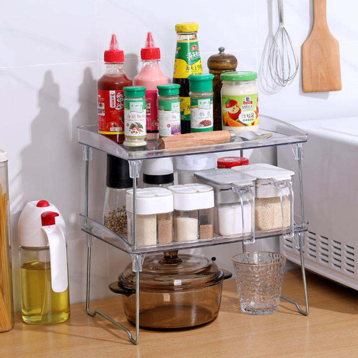 Stackable Shelf Kitchen Counter and Storage Shelves Foldable