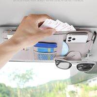 gthrrftdb Multifunctional Glasses Clip PU Leather Card Holder for Car Sun Visor Cars Interior Styling for Ford Focus Fusion Escort Kuga