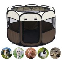 Dog House Portable Folding Tent Octagonal Cage For Cat Tent Playpen Puppy Kennel Outdoor Big Dogs House