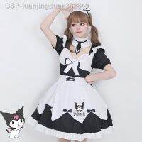 Luanjingduan361849 23เครื่องนอนแม่บ้าน Lolita Sanrio Kuromi ชุดเดรสขนาดใหญ่คอสเพลย์ฮาโลวีน Kawaii อะนิเมะแขนพัฟ Cewek Seksi ญี่ปุ่นเซ็กซี่บริสุทธิ์