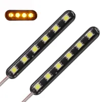 แถบไฟแฟลชรถยนต์ LED 12V 6ชิ้นเอลอีดีรถจักรยานยนต์และรถยนต์ตะแกรงกลางแฟลชเตือนฉุกเฉินไฟส่องป้ายมีคุณสมบัติ: