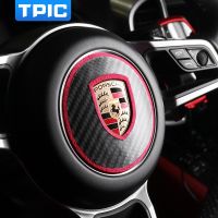 【Taste life】 TPIC Alcantara สำหรับ Porsche Macan Panamera Cayenne Boxter Taycan คาร์บอนไฟเบอร์ Steeing ล้อตกแต่งภายในตัดสติกเกอร์อุปกรณ์เสริมในรถยนต์