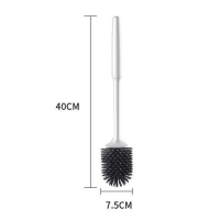 Brush toilet, suitable for cleaning the corners of the bathroom toilet and floor Long handle brush, silicone cleaning brush