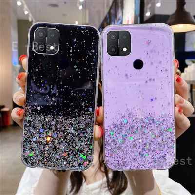 เคสโทรศัพท์ OPPO A15S 2021เคสใส OPPO A95 A55 4G รูปดาวระยิบระยับอวกาศเคส TPU อ่อน OPPO A15 2020