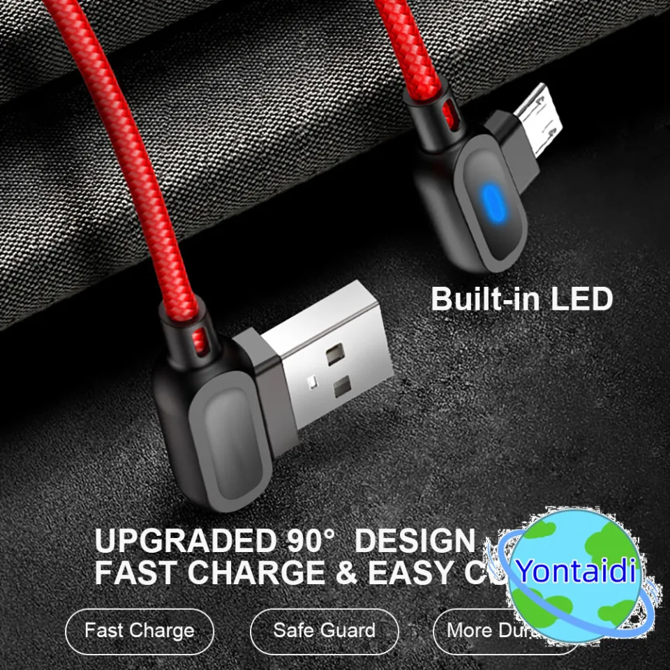 LED Right-Angle USB-C Cable for Samsung