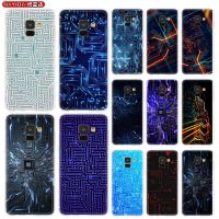 ✜✷❂ Phone Case For Samsung A8 A6 Plus 2018 2017 2016 A20S A21S A32 A30S A50S A42 A52 A72 A7 A5 Soft Bag Circuit Board