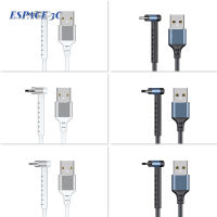 สายเคเบิล USB C สายชาร์จความยาว1เมตร2.4A สายชาร์จเร็วชนิด C สายชาร์จการออกแบบที่ยึดแบบงอได้90 °