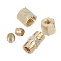 5pcs 3/16IN Nuts Crew Thread Tubing Brass Compressions Fittings Connector Corrosion Resistant Durable Brake Pipe Connector