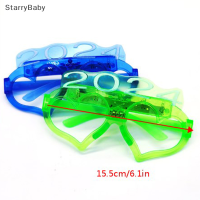 StarryBaby แว่นตาเรืองแสงรูปหัวใจสำหรับปาร์ตี้ปีใหม่2024แว่นตา LED สำหรับตกแต่งเทศกาลคริสต์มาสปาร์ตี้