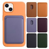 [Woo Fashion Case] พร้อมโลโก้สำหรับกระเป๋าแม่เหล็กกระเป๋าสตางค์หนัง Magsafe ที่ใส่บัตรประชาชน iPhone 13 14 12 Pro Max ฝาหลัง Credit PLUS