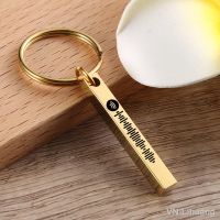 【CW】♀▽✔  Personalized Music Spotify Code KeyChains Men and Engraved Bar Chain Custom Gifts for