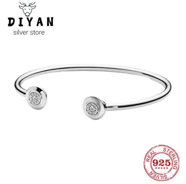 925-fit-original-sterling-silver-charm-open-bracelet-womens-party-evening-party-daily-luxury-high-grade-jewelry-accessories