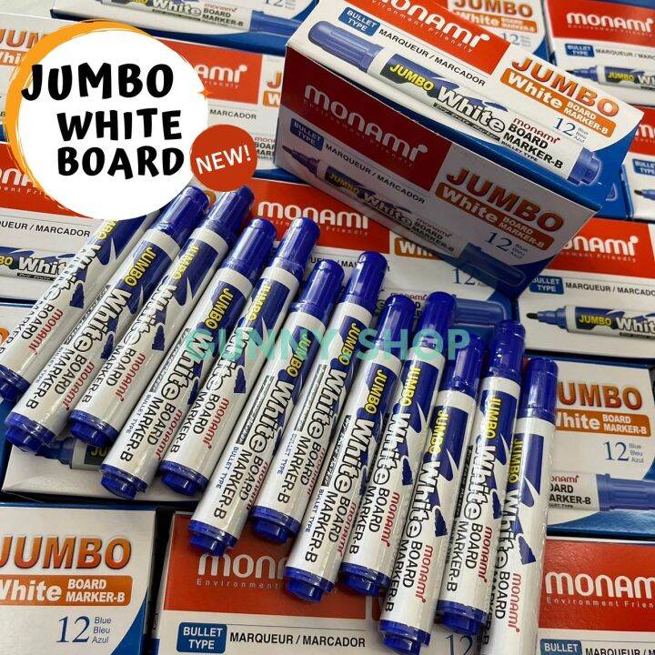 Jumbo whiteboard marker ปากกาไวท์บอร์ด จัมโบ้ Monami มี 4 สี น้ำเงิน ดำ