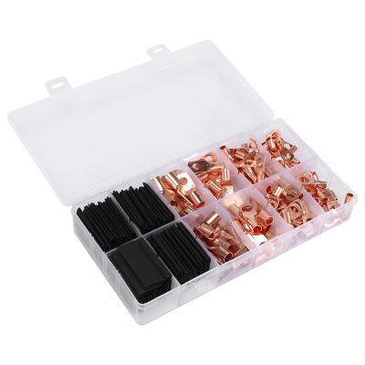 260PCS Copper Ring Terminal Wire Crimp SC Bare Cable Connector Sorting Kit