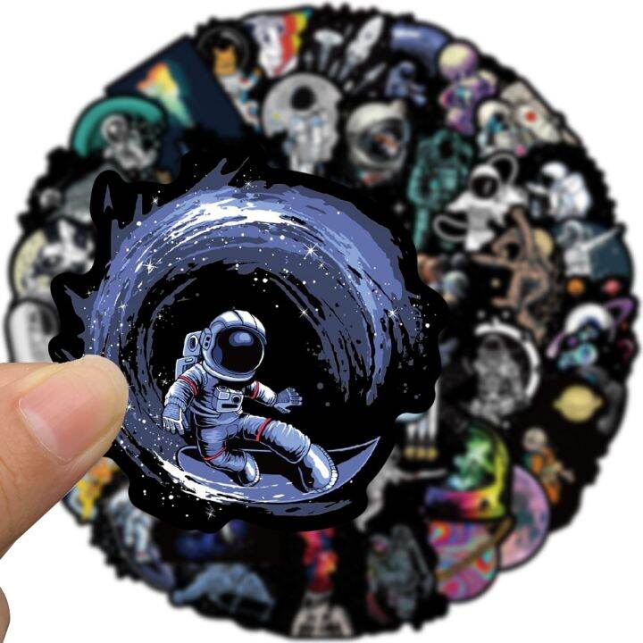 50pcs-outer-space-astronaut-graffiti-stickers-cartoon-diy-skateboard-fridge-motorcycle-luggage-pvc-waterproof-sticker-toy-stickers-labels