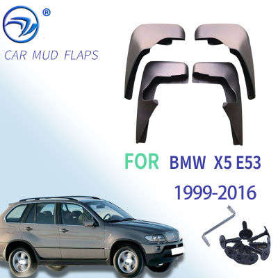 รถ Mud Flaps Splash Guards Mudguards Mud Flap ด้านหน้าด้านหลังสำหรับ Fender สำหรับ BMW X5 E53 1999 2000 2001 2002 2003 2004 2005 2006