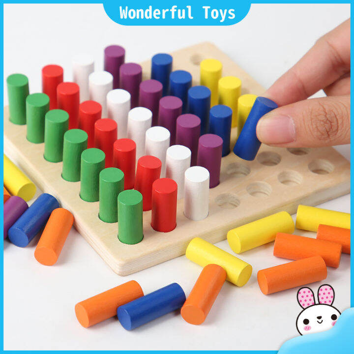 【Ready Stock】Treeyear Montessori Materials Wooden Cylinder Socket