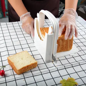 Bread Slicer Homemade Bread Loaf Cutter Tool Foldable Adjustable Brown  Plastic Bread Cutter