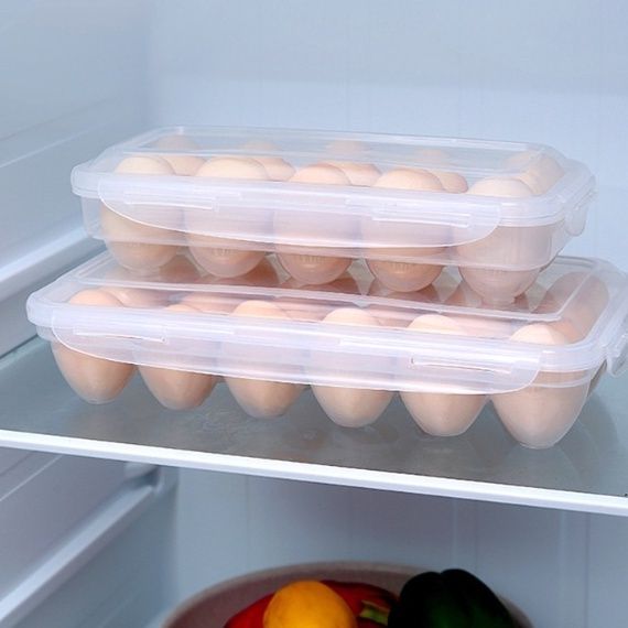 กล่องใส่ไข่-กล่องเก็บไข่-ที่เก็บไข่-ถาดไข่-แผงไข่-กล่องหลุมเก็บไข่-ให้ไข่สดนานขึ้น-วางซ้อนได้-egg-storage-10-18-ฟอง