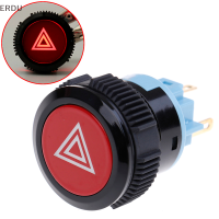 ERDU 22มม.สีแดง LED เตือนฉุกเฉินแฟลชไฟกดปุ่ม Self-Lock SWITCH