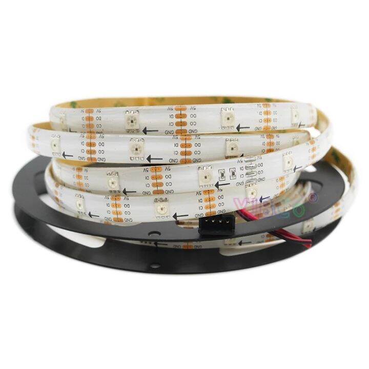 5เมตร-apa102สมาร์ทหลอดไฟ-led-strip-3060-ledm-ข้อมูลและนาฬิกาแยก-sk9822-ic-แอดเดรสพิกเซลโคมไฟเทป-ip30ip65