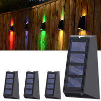 Decoration Solar wall lamp Led solar lights RGB Color Changing Waterproof Wall Lamp Solar Lighting For Walkway Fence Stairs