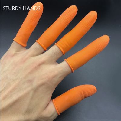【CW】 100Pcs/Bag Rubber Non-slip Anti-static Cots Disposable Cover Fingertips Protector Gloves Tools