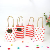 Red Christmas Small Gift Bag with Handles 50pc Baby Shower Souvenirs Gift Box Packaging Birthday Party Decorations Kids 12x8x5cm